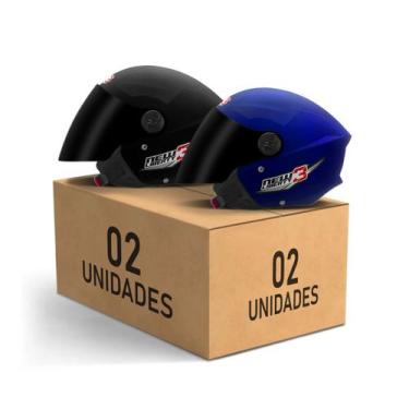 Imagem de Kit 2 Capacetes New Liberty 3 Aberto Viseira Fumê Pro Tork Masculino F
