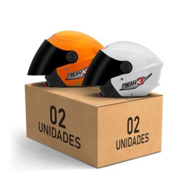 Imagem de Kit 2 Capacetes New Liberty 3 Aberto Viseira Fumê Pro Tork Masculino F