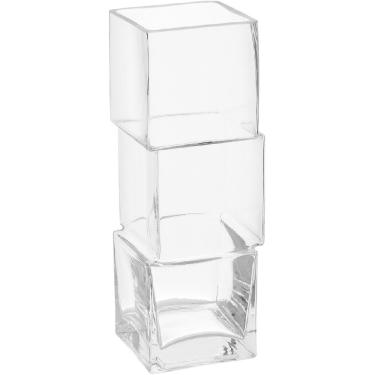 Imagem de VASO DECORATIVO ENFEITE CASA VIDRO 27x9x9cm TRANSPARENTE