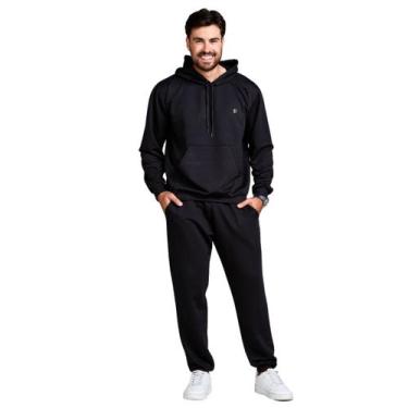 Imagem de Conjunto Moletinho Masculino Calça Moletom - Daze Modas, G, Preto