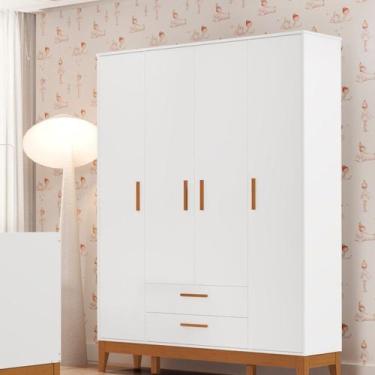 Imagem de Guarda-roupa para Quarto de Bebê 4 Portas Flip - Móveis Reller