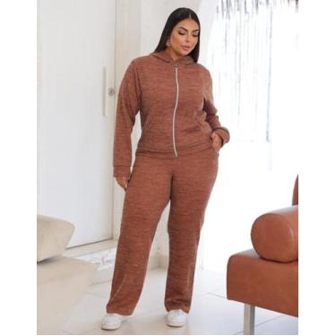 Imagem de Conjunto Feminino Calça E Blusa De Frio Lanzinha Plus Size - Multimarc