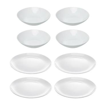 Imagem de Conjunto de Pratos Fundo e Raso de Jantar Essenza Opaline  20cm e 27cm