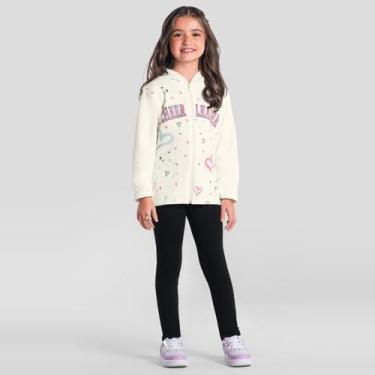 Imagem de Conjunto infantil menina de corações com glitter Brandili, Natural, 16