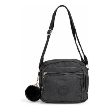 Imagem de Bolsa Feminina Transversal Nylon Impermeável Tiracolo Pequena Com Bols