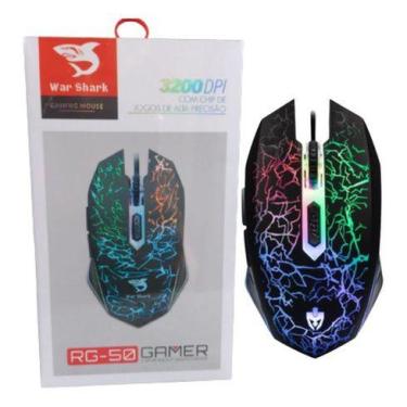 Imagem de Mouse Gamer Led Decorativo C/ Fio Botões Laterais 3200DPI RG-50 - ds