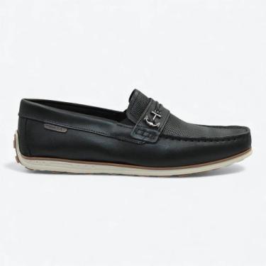 Imagem de Mocassim Pegada Driver em Couro Masculino 14200702 Cor:PretoTamanho:41