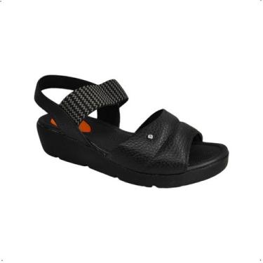 Imagem de Sandalia Anabela Casual Couro Ortopedico Elastico Al4304 - USAFLEX, 39