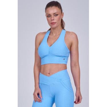 Imagem de Top Bojo Removível Textura Poly Steep Azul Celeste - Get Shape, G