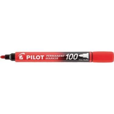 Imagem de Pincel Marcador Permanente SCA 100 Ponta Redonda Vermelho CX.C/12 - Pi