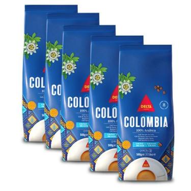 Imagem de Café Delta Colombia em Grãos Kit 5 Pacotes de 500g - Delta Cafés