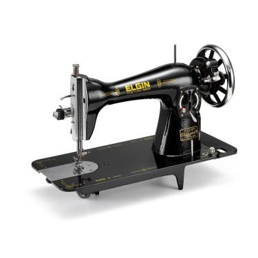 Imagem de Máquina de Costura Elgin B3 Retrô Reta Analógica Doméstica com Móvel e Mesa para Projet...