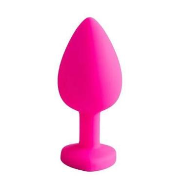 Imagem de Plug Corporal Decorativo em Silicone com Base em Coração  Tamanho P - 