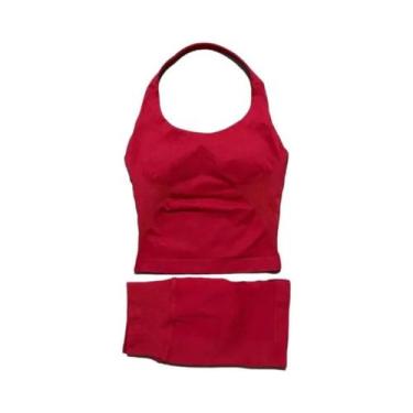 Imagem de Conjunto De Yoga Feminino Com Top Halter E Leggings Esportivas Sem Cos