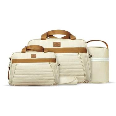 Imagem de Kit Bolsa Maternidade 4 Peças Dune Bolsa Grande + Bolsa Média + Frasqu