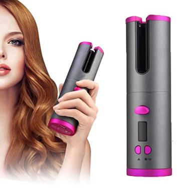 Imagem de Modeladores de cabelo automáticos, modelador de cabelo sem fio com temporizador e temperaturas, ferro de ondulação sem fio portátil, modelador de cabelo para modelar o cabelo