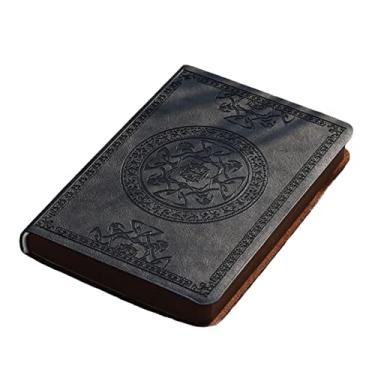 Imagem de Novo caderno portátil vintage de couro PU diário bloco de notas papelaria presente A6