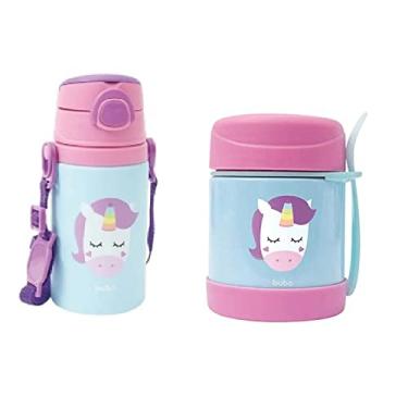 Imagem de Kit Garrafinha de Alumínio e Pote Térmico Unicórnio - Buba