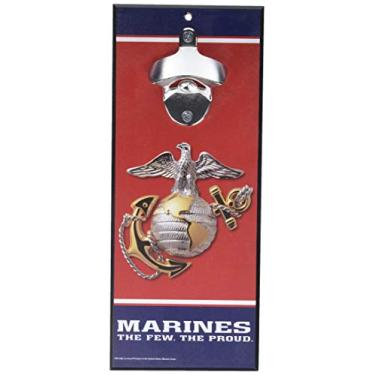 Imagem de WinCraft Abridor de garrafas de placa de madeira do Corpo de Fuzileiros Navais, tamanho único, cor da equipe