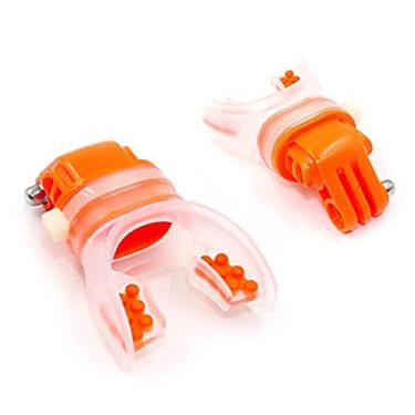 Imagem de Suporte de Boca com Boia para GoPro e Câmeras Similares Telesin Cor Laranja