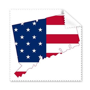 Imagem de Connectic USA Mapa Estrelas Tripes Bandeira Forma Pano de Limpeza para Limpeza de Tela, 5 peças