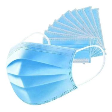 Imagem de Máscara Descartável Tripla Camada Clip Nasal 50 Unidades