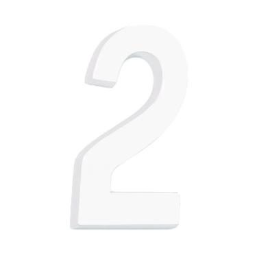 Imagem de Número Residencial 3D "2" Plástico ABS Branco Metalcromo