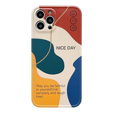 Imagem de Capa de silicone geométrica smiley colorido grafite para iphone 13 12 11 pro max XR Xs 8 7 6 plus fashion capa à prova de choque, smiley, para iphone 12 pro