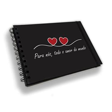 Imagem de Caderno Scrapbook - Livro De Assinatura Folhas Pretas - Love