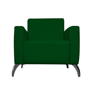 Imagem de Poltrona Decorativa Leticia Slim Pés Alumínio Suede Verde - DS Estofados