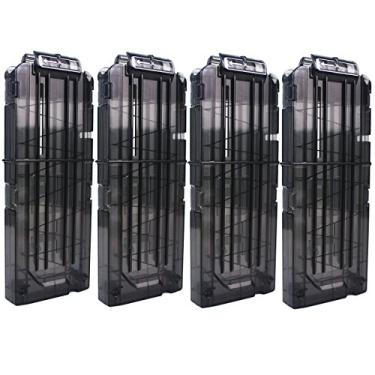 Imagem de OIMIO Clipes de Bala, 4 Pack 12 Darts Quick Reload Clips Magazine Clips para Nerf N-Strike Elite Blaster (Preto)