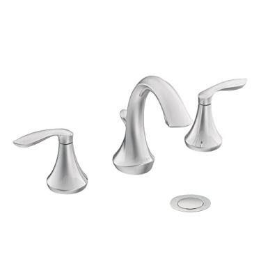 Imagem de Moen T6420 Eva Two-Handle High-Arc Bathroom Faucet without Valve, Chrome
