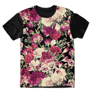 Imagem de Camiseta As Braba Masculina Flores Roxas Full Print