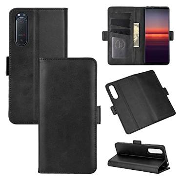 Imagem de HONGYAN Capa de telefone Para Sony Xperia 5 II Fivela Magnética Magnética Estojo de Couro Horizontal Com Holder & Card Slots & Carteira Capa protetora