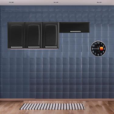 Imagem de Cozinha Itatiaia Luce Armários Aéreos 4 Portas Preto