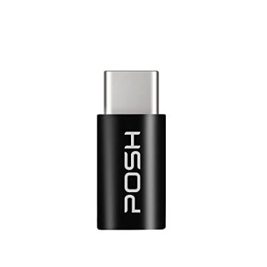 Imagem de Adaptador Posh Micro USB para Type C em ABS para cabo USB