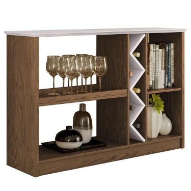 Imagem de Aparador Aline Off White E Imbuia - D`Rossi