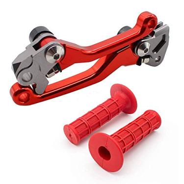 Imagem de Krace CNC Motorcross Conjunto de alavancas de embreagem de freio pivô para bicicleta de sujeira adequado para Honda CRF150F CRF230F 2003-2017 c/ 7/8" 22 mm apertos de mão de borracha
