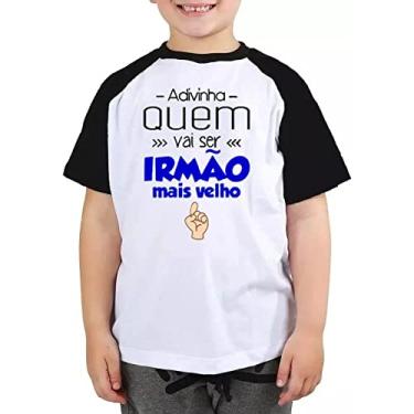 Imagem de Camiseta infantil advinha quem vai ser irmão mais velho azul Cor:Preto;Tamanho:8
