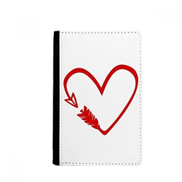 Imagem de Porta-passaporte com ilustração de coração de flecha com design vermelho notecase burse carteira porta-cartão, Multicolor