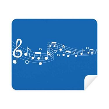 Imagem de DIYthinker Limpador de tela Blue Movg Music 5-Le Staff pano de limpeza 2 peças tecido de camurça