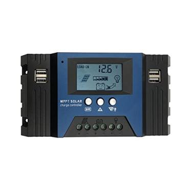 Imagem de Qudai 100A MPPT Controlador de carga solar 12/24V Foco automático Controlador de painel solar Bateria Regulador inteligente com 4 saídas USB Parâmetro ajustável Display LCD Configuração do temporizado