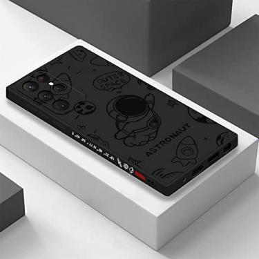 Imagem de Capa Astronaut Hand Landyard para Samsung Galaxy S22 Ultra S21 S20 FE S10 Plus A53 A52 A32 A51 A71 Capa de silicone macio à prova de choque, preta, para Samsung A21S