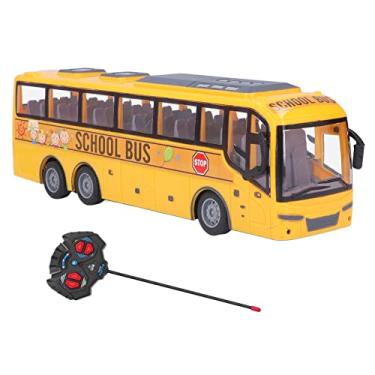 Imagem de Ônibus de controle remoto simulação infantil luzes led controle remoto ônibus escolar brinquedos eletrônicos para carros clássicos brinquedos de ônibus adequados para crianças presentes para meninos e