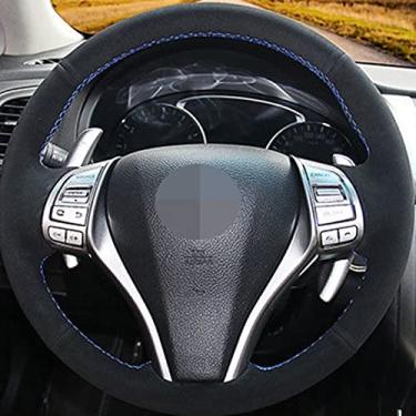 Imagem de KJWPYNF Capa de volante de carro, para Nissan Teana Altima 2013-2018 X-Trail Qashqai 2014-2017 Pulsar 2015-2018