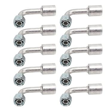 Imagem de Aramox Conector de alumínio AC para carro, 10 peças de ar condicionado de carro com conector angular de 90°, junta de alumínio, ajuste universal para carros