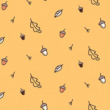 Imagem de Papel de Parede para Quarto Infantil Folhas e Nozes 57x270cm