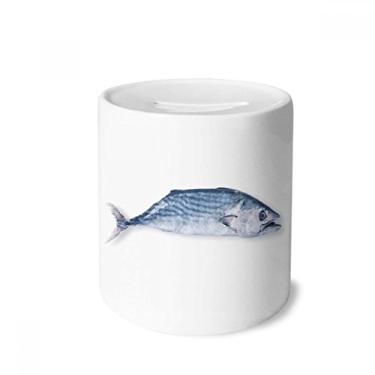 Imagem de DIYthinker Caixa pequena de cerâmica com caixa de dinheiro azul fresca para presente de cofrinho