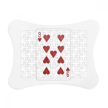Imagem de Moldura de quebra-cabeça com estampa de cartas de baralho de coração 9 ornamento de jogo de quebra-cabeça