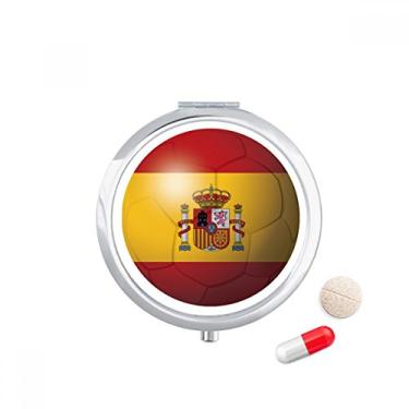 Imagem de Caixa de armazenamento de medicamentos com bandeira nacional da Espanha e futebol americano